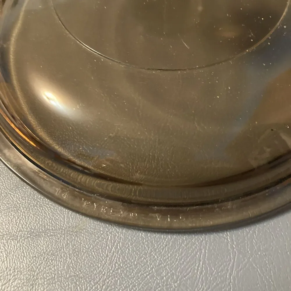 PYREX Vision Corning V1.5C Glass Amber Brown Lid - Picture 2 of 7